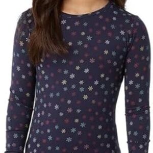 32 DEGREES Kid's Heat Base Layer Set, Navy Snowflake, Small